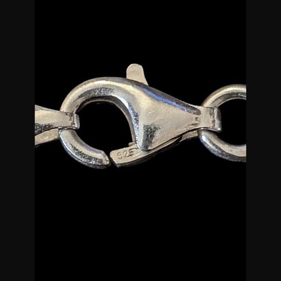 925 Sterling Silver Paddle Chain Link Size 11" Necklace - Picture 6 of 7